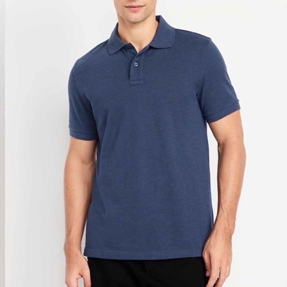Old Navy Go-Dry Performance Polo Shirt Blue‎ Heather Men’s XL